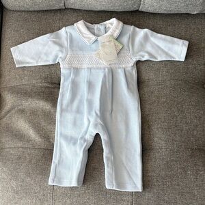 KISSY KISSY Baby Boy’s Hand Smocked CLB Playsuit 0-3 months Light Blue
